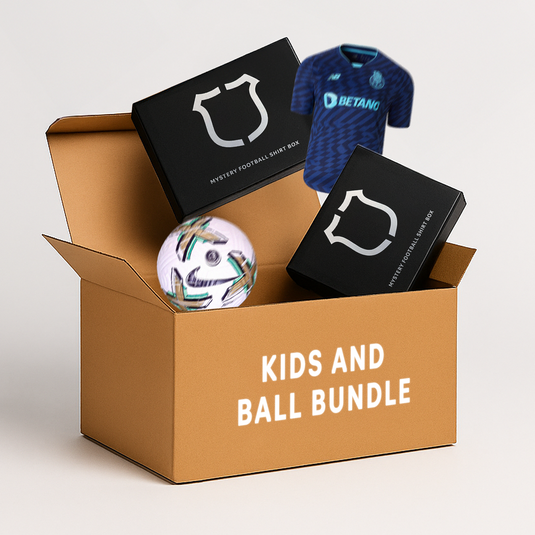 Kids Mystery Football Shirt and Ball Box Bundle