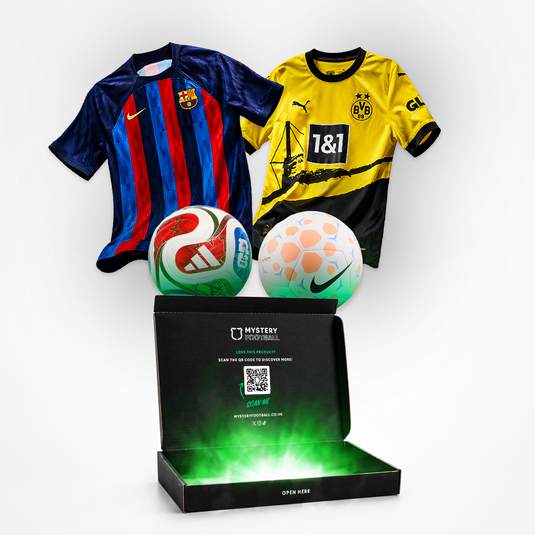 Kids Mystery Football Shirt and Ball Box Bundle